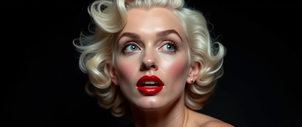 Marilyn Monroe. Extreme reaction (black photo)