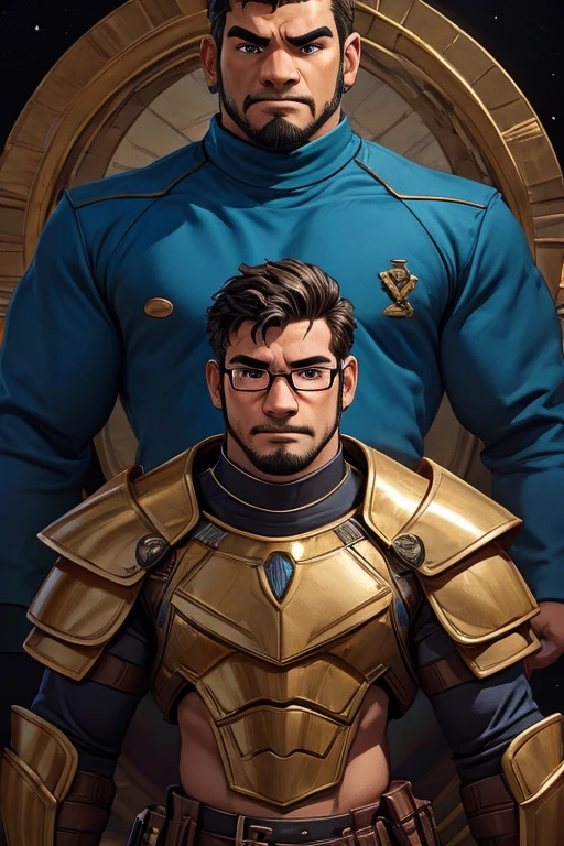 erious man with glasses and a gemini armor in front of a landscape, daniel mirante, ethan klein, taken in the early 2020s, ful body profile picture, very slightly serious , david rios ferreira, slightly serious markiplier, avatar image, large eyes and menacing , professional picture, christian orrillo, serious and looking directly, ben mauro
