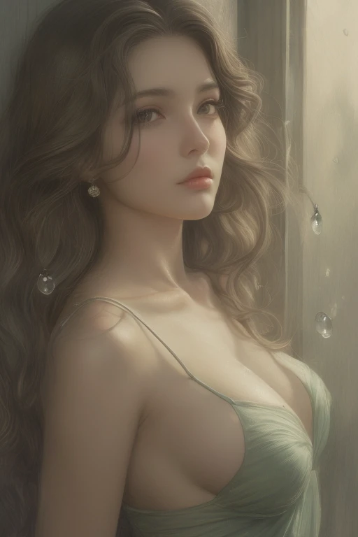 Soft lighting、Dramatic Shadows、A calming color palette、
Couple: Blond man (expensive, Statue-like, good looking, A brave young man with blue eyes, Curly blonde, Wearing an antique grey military uniform) He embraces the dark-haired woman (Sensual woman、Beautiful and detailed、Beautiful and delicate lips、Highly detailed face、Long eyelashes、Elegant appearance、Gothic Dress、A beautiful young femme fatale, she has blackberry eyes, Black panties、Sensual pose、Bold Pose、The skin is damp、sweating、Expressions of Ecstasy、Heavily wet、With water droplets). They are in love with each other. Sketch of、Beautiful Face, Beautiful Face立ち, Perfect image, , Full body image, Detailed Images, Highly detailed illustration, Carefully drawn.Watercolor