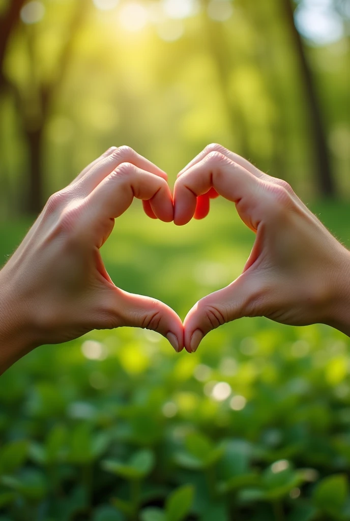 Closeup of hand heart, realistic