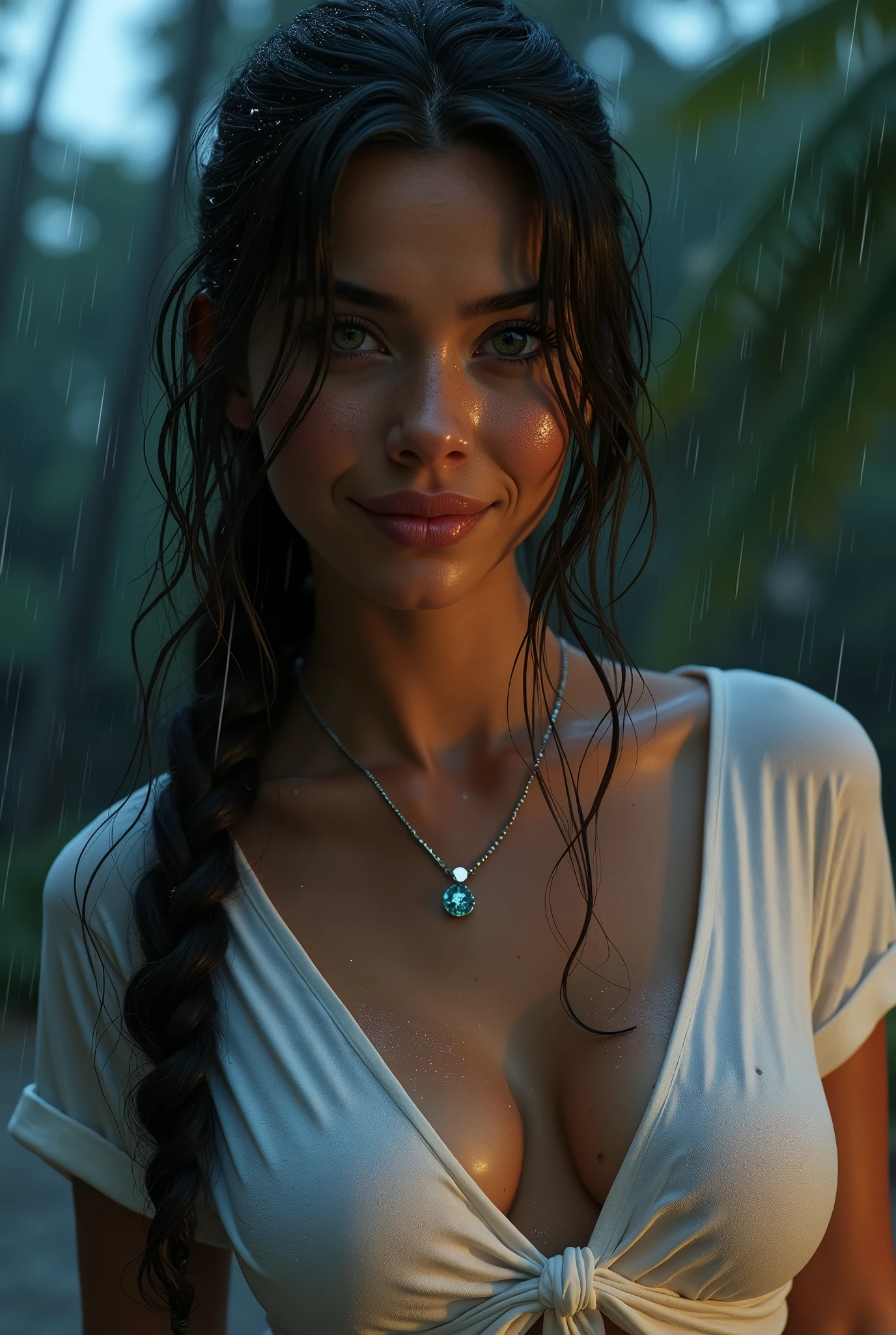 a nerdish girl, at the park, sunny day, orange sundress, RAW, UHD, 8K, (closeup:1.1), head, highly detailed face, stunning eyes
masterpiece,ultra realistic,32k,extremely detailed CG unity 8k wallpaper, best quality, hands pulling low, short blue bob ,eardrop,lady ,necklace,sexy,breast, cleavage, ((wet clothes)), wet skin, wet hair, soaked, drenched, glasses