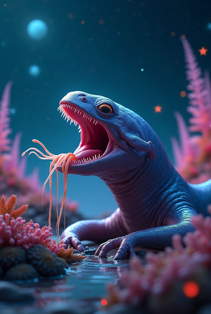 Alien leech, Open mouth, toothless, sucking mouth
