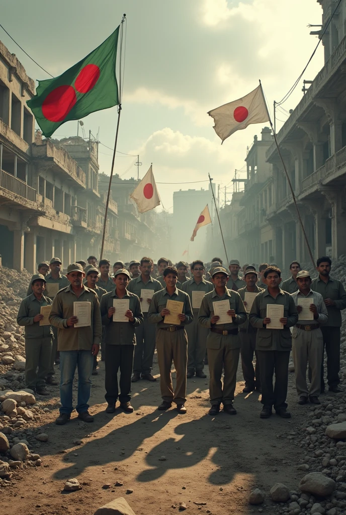 Bangladesh Freedom WAR scenary. When the the war end the real freedom fighter are suffering and the fake freedom fighter take certificate from government and a evil smile on there face. 