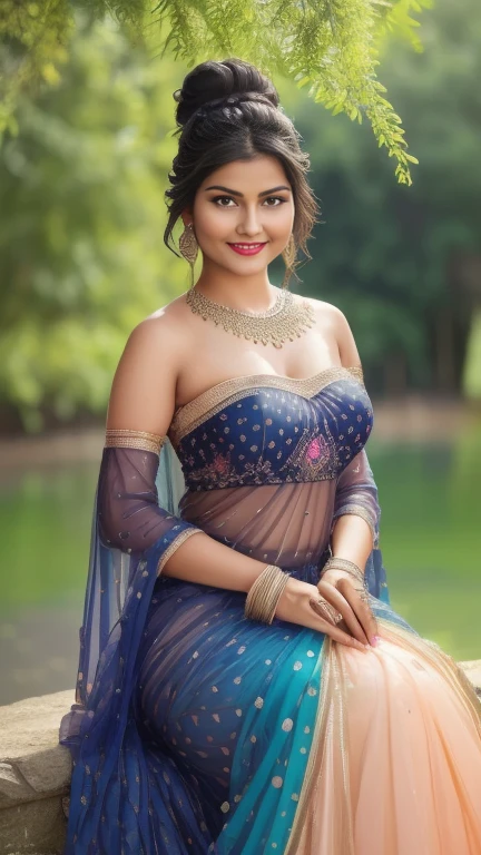 (masterpiece)((disheveled hair:1.2),( beautiful detailed eyes:1.1), Indian girl (wearing casual t_shirt ,street background, Bokeh, medium round breast , side pose looking at viewer,long hair , hair bun,wet clothes, rainy season,heavy rain shower , enjoying rain, happy, big cheeks ,Outdoor image of 21yo in school school photo in school masterpiece, (photorealistic:1.7), best quality, beautiful lighting, Eleanor Latino Woman 20yo Old Big Breasts Plus Size Model random colour beautiful eyes extremely high Bun long extreme curly hair Lifts wearing Indian flowers ethnic elegance princess saree salwar kameez. Flowers on hair (Persian princess)),off shoulder ,bra, Indian attire ,ultra realistic skin Best quality, masterpiece, Beautiful, young indian woman, teacher, college, looking straight at viewer, wearing elegant dark full sleeve top and long skirt, college classroom, sitting on chair, professionalism, age, detailed face, detailed body, symmetric face, cute face, dynamic pose, perfect anatomy, holding books with hands, photorealistic, curvy body, braid hair, 8k, ultra realistic, blackboard background, ambient occlusion(((Stunningly Beautiful persian Princesss ))), elegant blue black updo hair, sweet smile, Beautiful bride posing under a fairy tale arch of exotic magical flowers, looking back,elaborate scene style, crystal glass lattice, glitter, transparent embroidered lace, realistic style, 8k,exposure blend, medium shot, bokeh, (hdr:1.4), (cinematic), ( dark tones:1.3), (hyperdetailed:1.2),Realism,1 girl,girl wearing indian saree(dressed in transparent saree)(wearing glitter graphics jewelry)big ,Sexy medium Breast,nipple,bright light ,long_hair, Bokeh ,nsfw , indian ,tree branch, colourfull ,undersized bra,princess dress,lehenga choli((transparent dress))