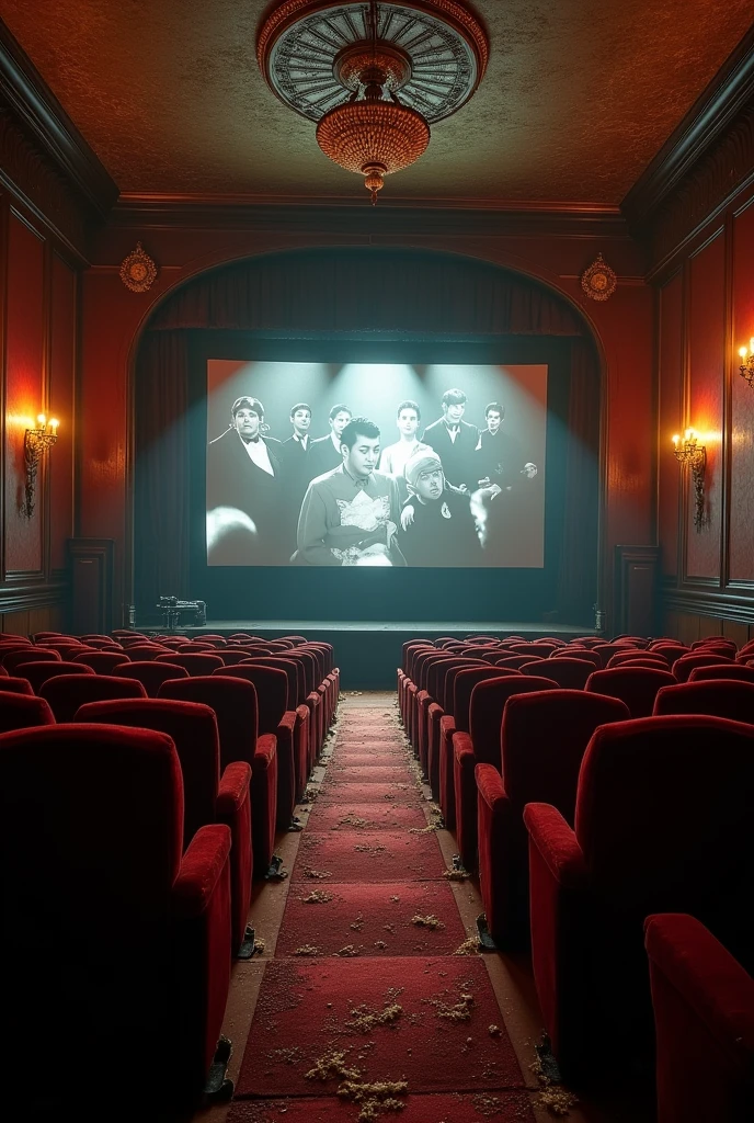 Old cinema、The screen is in the middle、Showa