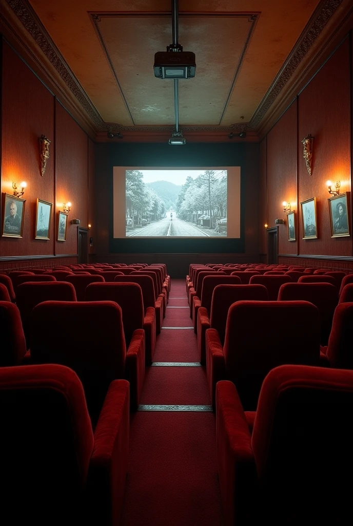 Old cinema、The screen is in the middle、Showa