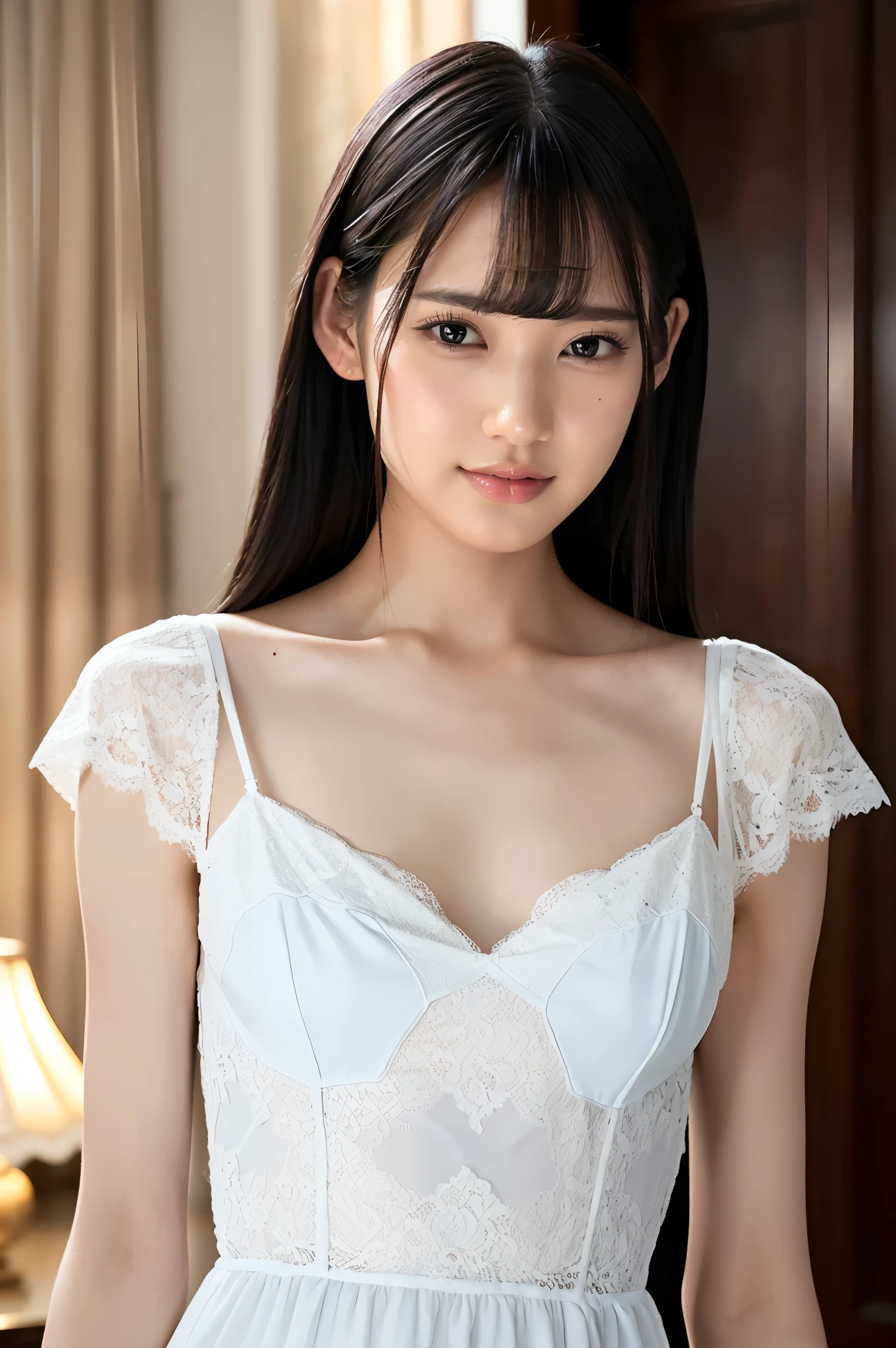 (masterpiece:1.2), (absurdres), (detailed face),(detailed eyes), (best quality) (traditional media:1.2) , (white backround), (expressionless), hair ribbon, elegant dress, ahoge, sheer blue dress, sexy belly
