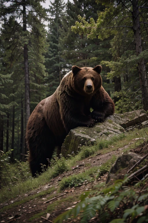 BEAR ON THE EDGE OF THE FOREST,