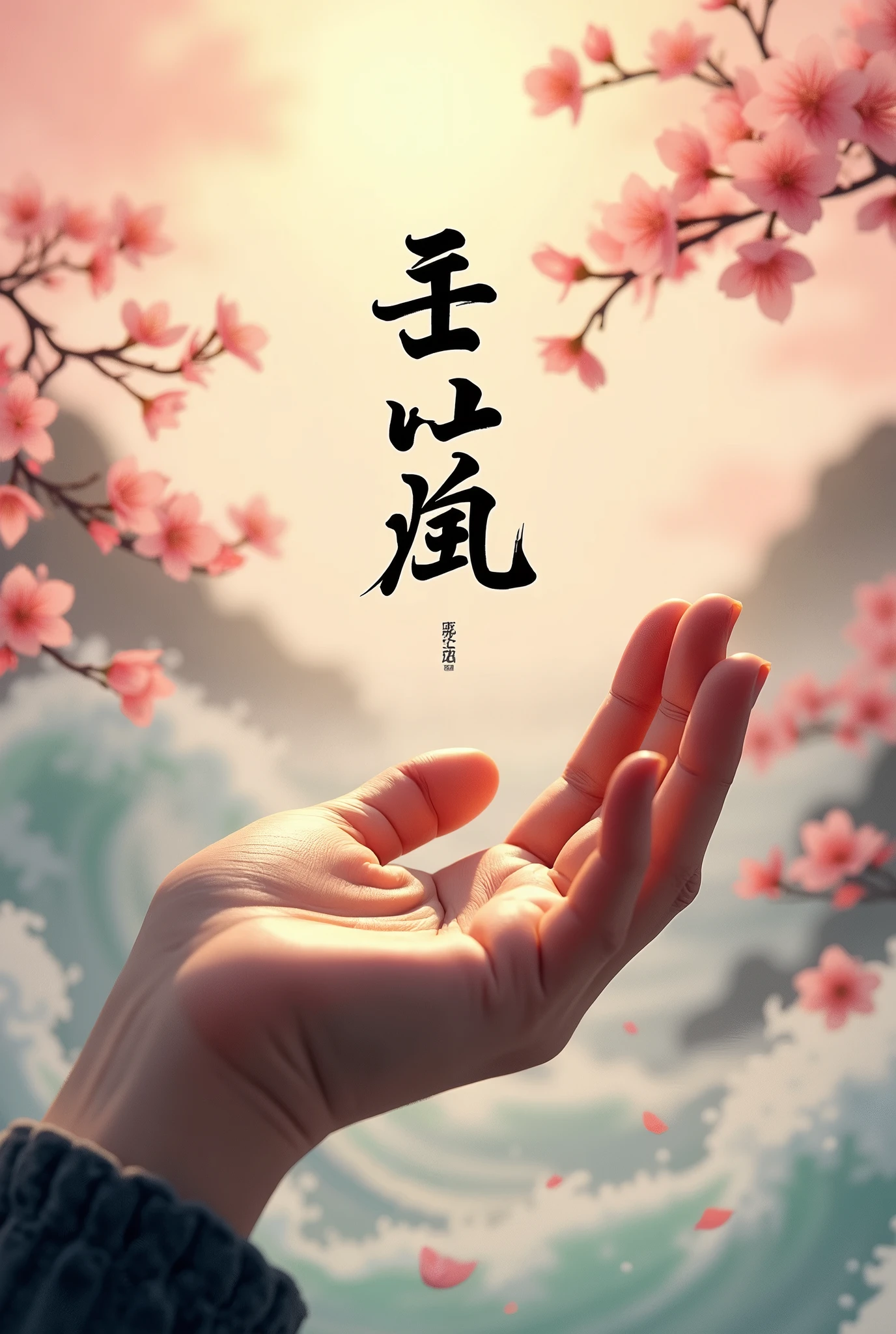Kanji Hand Logo、The kanji for Yamato spirit in the palm of my hand,Japanese Kanji