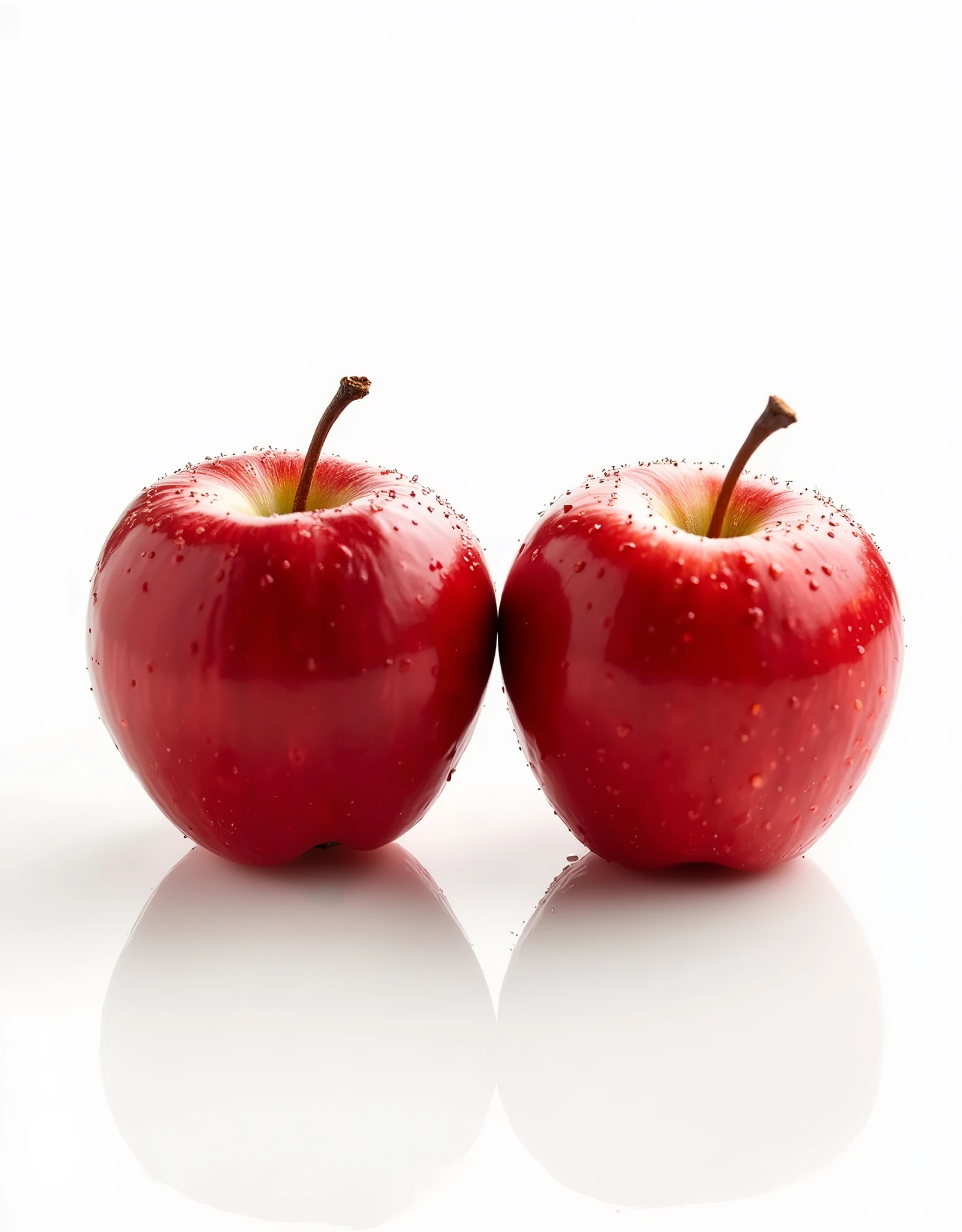 (photorealism:1.2) A pair of two apples isolated on a white background.