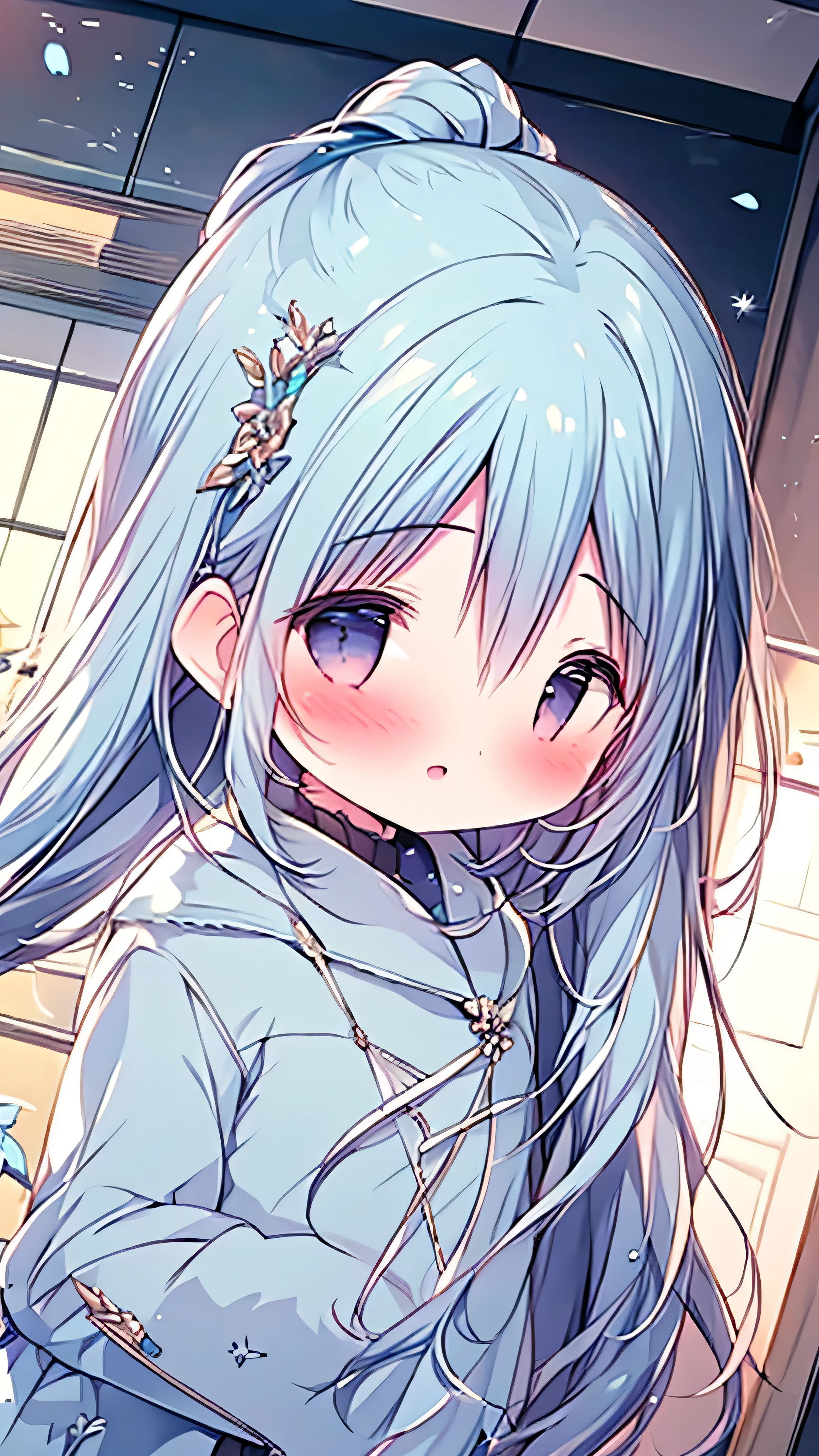 masterpiece, best quality, extremely detailed, (illustration, official art: 1.1), 1 girl, ((light blue long hair))), light blue hair, 10 years old, long hair ((blush)), cute face, big eyes, masterpiece, best quality, ((a very delicate and beautiful girl))))), amazing, beautiful detailed eyes, blunt bangs ((((little delicate girl)))), tareme, long hair cute anime faces, detailed light, parted lips, shiny, beautiful detailed face, long hair, pale long hair, smile, looking at viewer, jewelry, lips,
, ailor suit, (Naked:1.1), (Blushing:1.0), Detailed face, Roadside, POV crouching,Expose the inside of your legs,