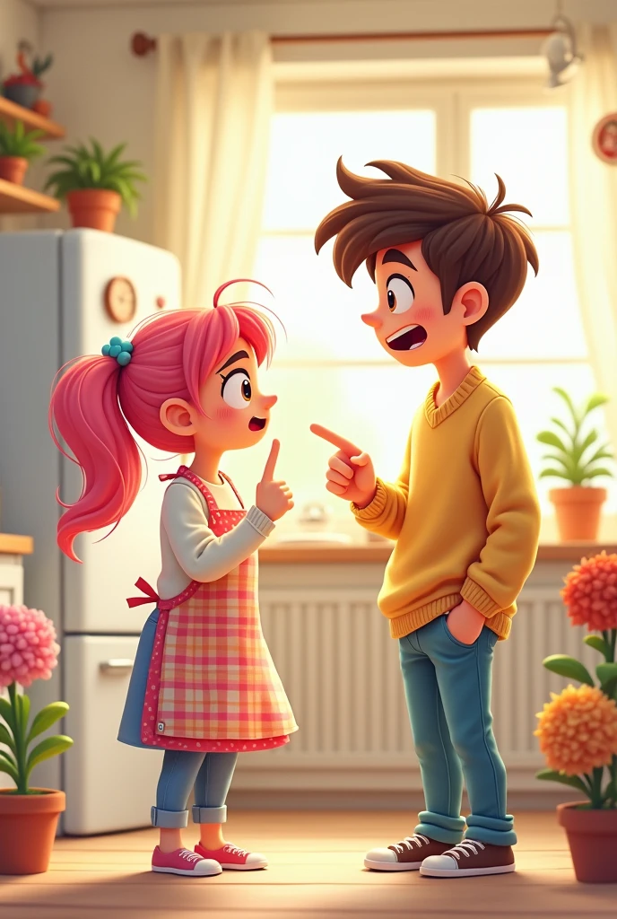 wife fighting with husband cute cartoon pic