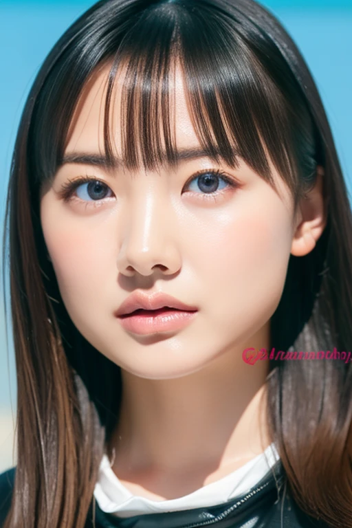 masterpiece, Highest quality, Unreal Engine, Super Resolution, Very detailed, Complex, colorful, Clear images, Sharp focus, Digital Blending,
One beautiful woman, One Japan actress, ashidamana, Perfect Eyes, Perfect Face, Ultra detailed hair, Ultra detailed face, Very detailed lips,Vivid expression, Healthy Body, Detailed sweat glands of beautiful and cute real Asian mix, Smooth skin texture, Carefully drawn,
(humidity:1.2), Beautiful Eyes, (Attractive face:1.2), (Beautiful Skin), (Big Breasts), (Super glossy wetsuit), Puffy nipples, Tight waist, Sticky with sweat, (Oily skin), oily suit, In a dynamic pose,
Studio Photo, Outdoor, At the Beach, cowboy shot,