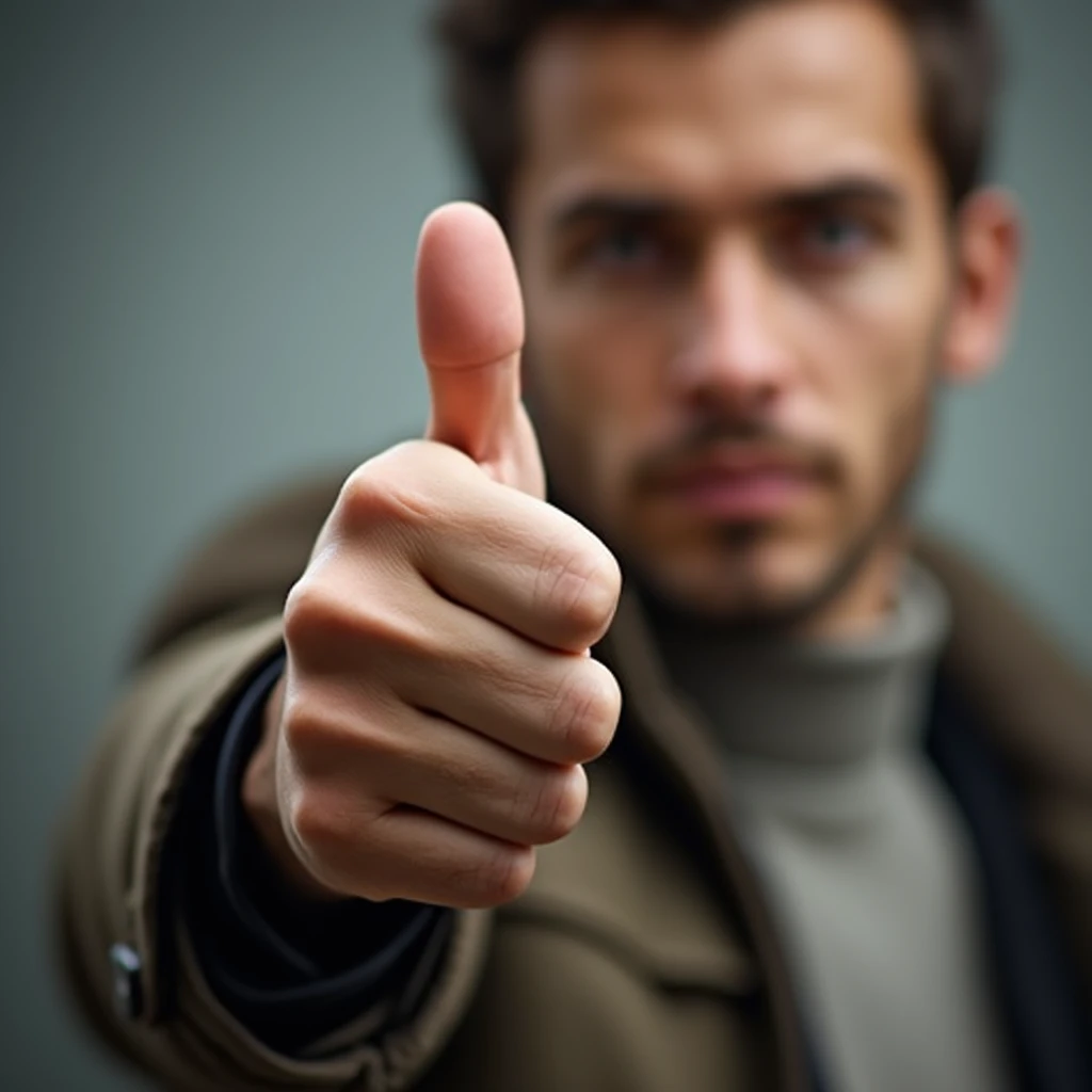 thumbs up, close up,