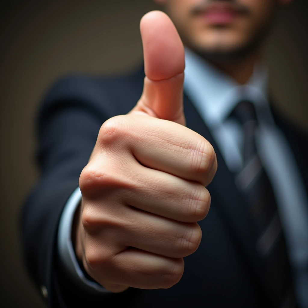 thumbs up, close up,