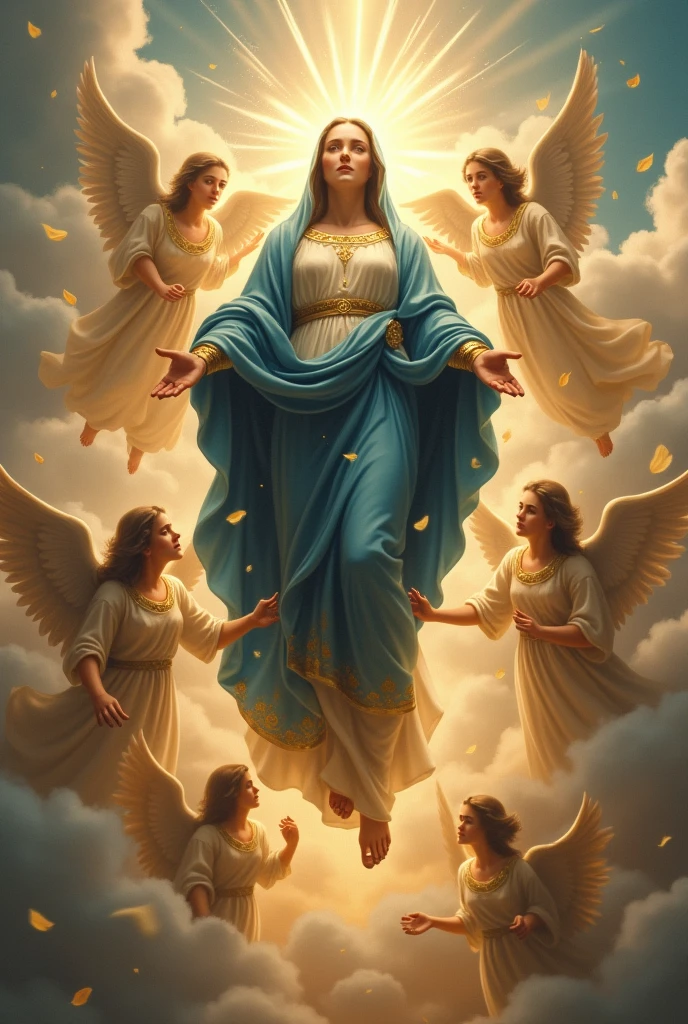 Our Lady raised to heaven by the angels