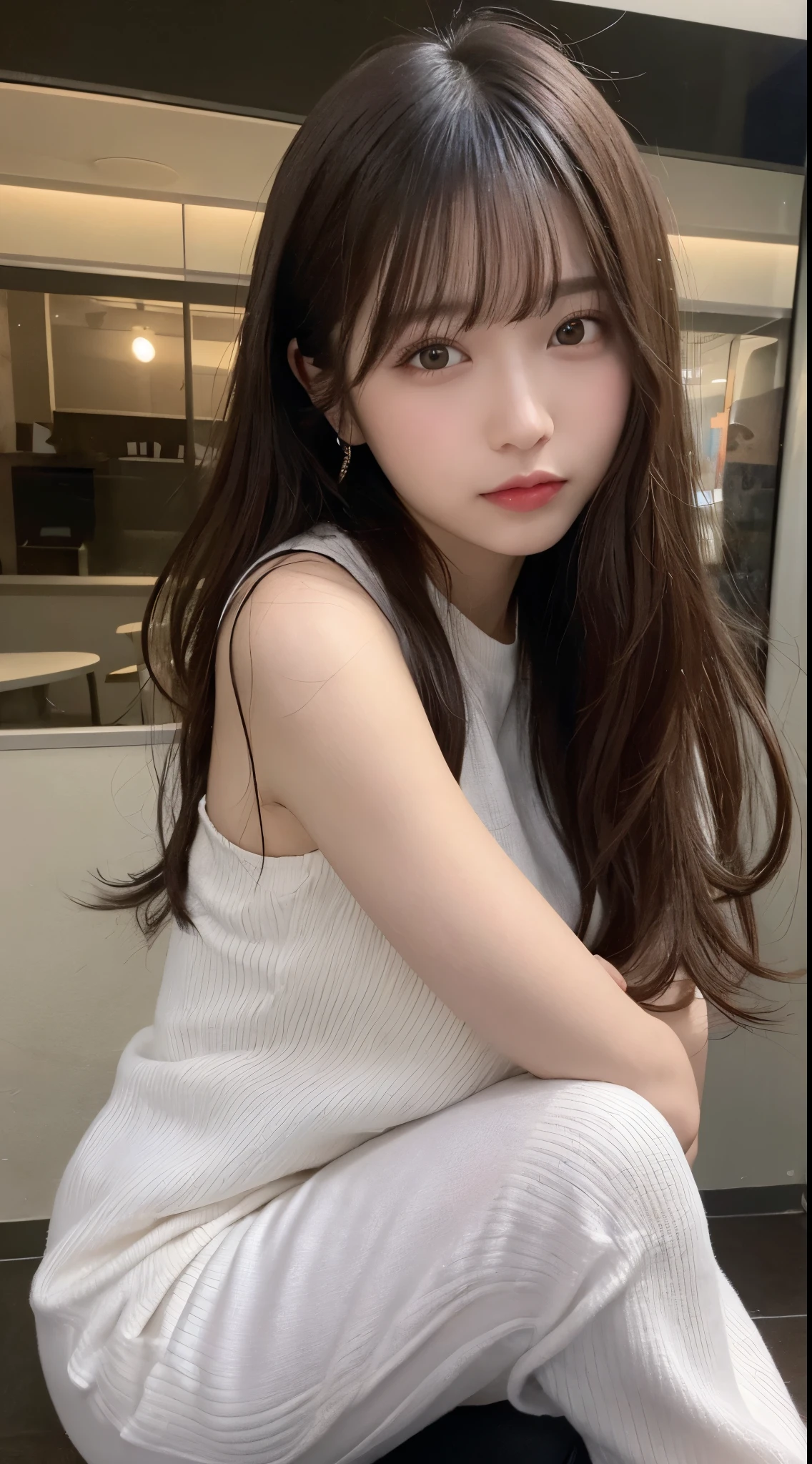 Tabletop, Highest quality, shape, Very detailed, finely, High resolution, 8k wallpaper, 完璧なダイナミックな構shape, Beautiful and detailed, Straight hair, Small breasts, Natural color lip, Random sexy poses,smile,20-year-old girl、Midnight、美しくDetailed face、Perfect and beautiful face,Big eyes、RAW Photos、Expressing feminine poses with the whole body、Beautiful and detailed、Small face、Beautiful Duplex、Slim face and figure,Beautiful golden ratio face,Twin ponytail,Bright expression,Shooting with a focus on beautiful legs、 (Get closer to the face, Make your face bigger, Face Focus:1.0), break, (masterpiece, Highest quality, Very detailed, Detailed face, 8k)、Actual Photos、Perfect and beautiful face、Blur the background、smile