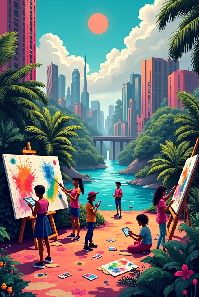 innovative arts in contemporary world (collage way, landscape)