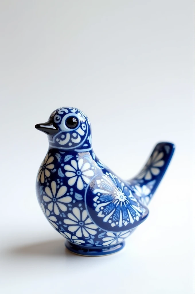 Bird figurine painted in Gzhel style