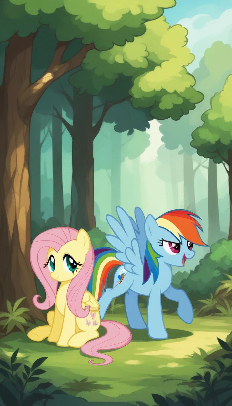 Fluttershy Forest Troting:*GIF* and Rainbow Dash Forest Troting:*GIF*