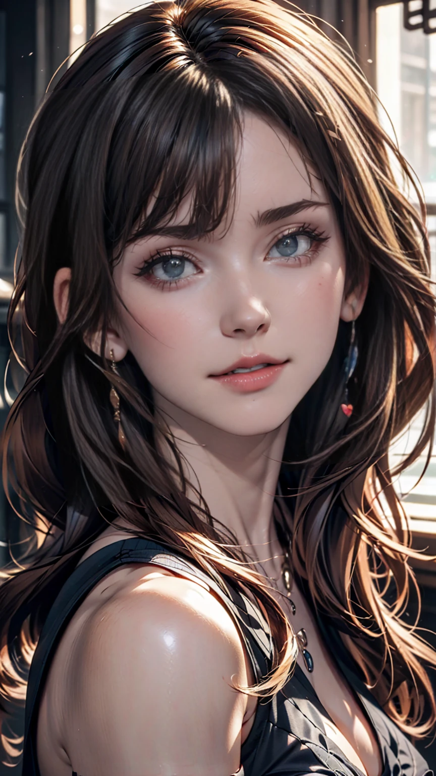 Arabic style image of a woman with long hair and a black top, 3 d anime Realistic, photoRealistic anime girl render, 8K Portrait Rendering, Realistic anime 3 d style, Smooth anime CG art, Realistic young anime girl, Realistic. Chen Yi, photoRealistic anime, beautiful Realistic face, hyper Realistic anime, Stunning Anime Face Portraits, Realistic beautiful face