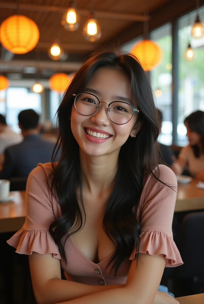 Lusty Cute hot asian girl wearing glasses