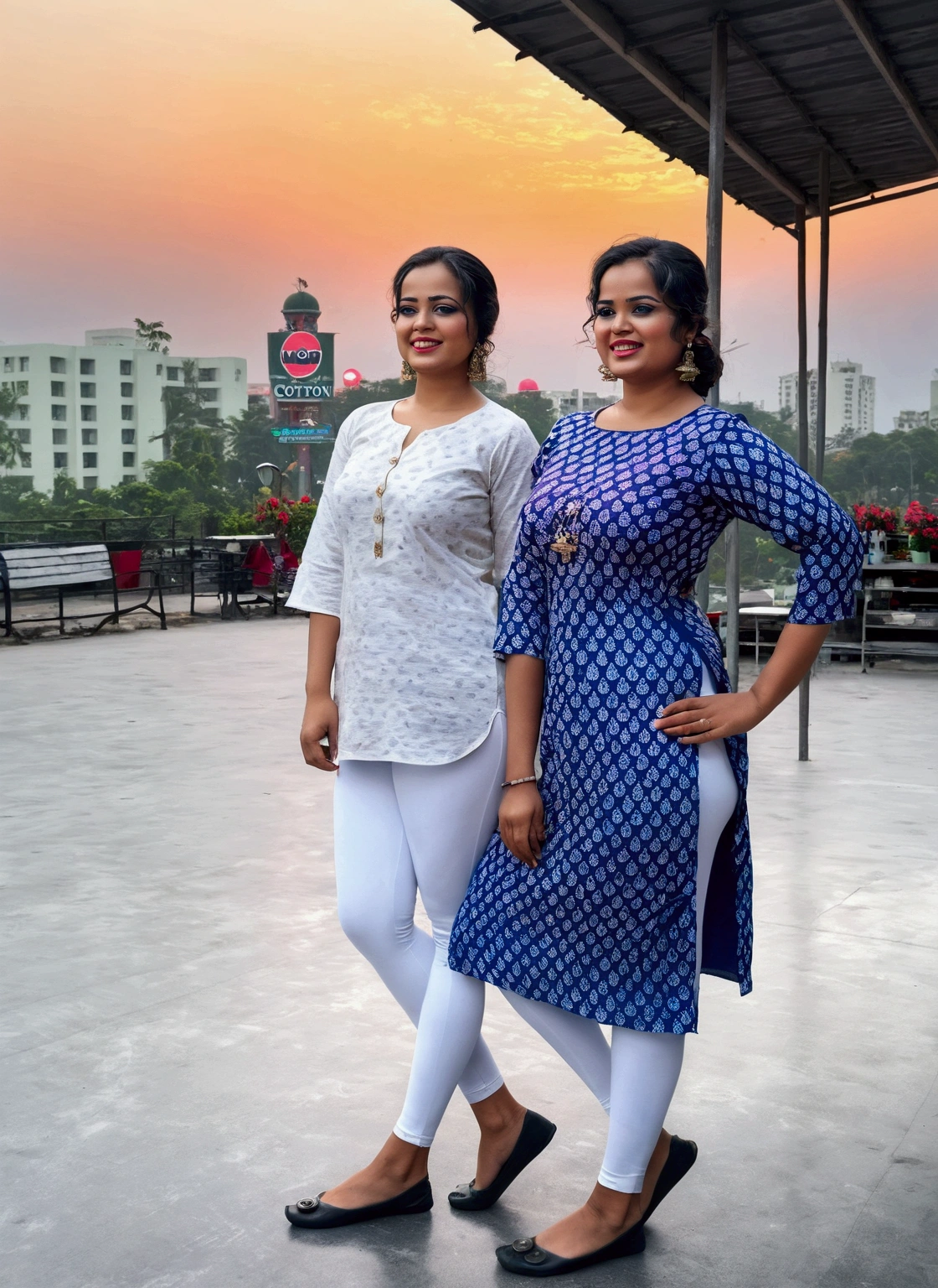 40 years indian girl, full curvy body, Potrait, standing, (((white plain cotton  kurti))) , (((white tight solid high ankle length cropped leggings))) ,Standing confidently, showing her curves, seductive serious face, full body realistic photo,Detailed eye,high resolution Masterpiece 
