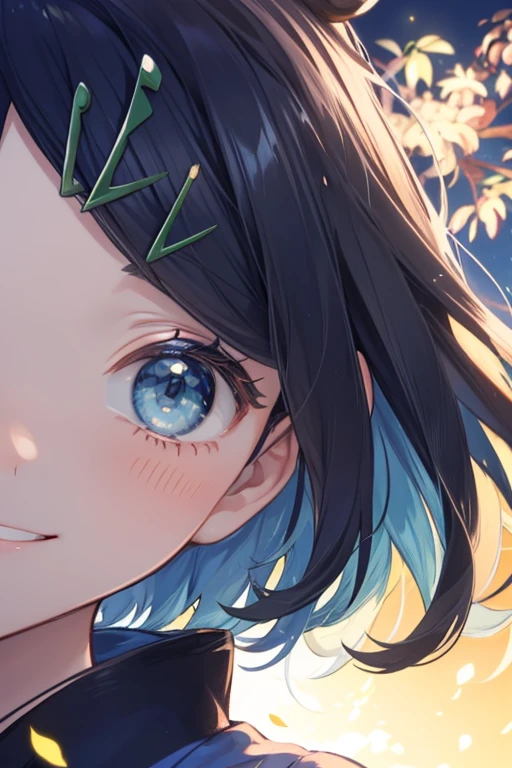 (masterpiece, Highest quality, 8K ultra-high resolution:1.4), Pokemon Riko, (A flashy navy blue yukata, night: 1.4), Beautiful Eyes, ((Close-up of face:1.4)), (The best smile of my lover:1.4), Open your mouth, Show the yakisoba to the camera, Written boundary depth, Dramatic portrayal, (Colorful fireworks background), Focus of the film, , Emotional composition, Emotional engine full throttle BREAK Young and cute, Slender body, Flat Chest, Highly detailed glossy skin,Sweat,  完璧なPokemon Riko
, Wind, detailed in the Wind, petals dancing in the Wind
BREAK
ultra detailed crystal eyes, Eyes like shining jewels