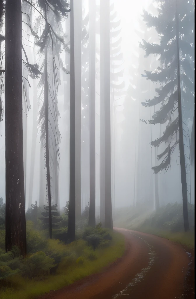 tall pine trees in a forest with a foggy sky, pine forest, florida, pine forests, sparse pine forest, swamp forest, lush evergreen forest, in serene forest setting, evergreen forest, serene forest setting, lush forest landscape, tropical forest, lush forest in background, dark pine trees, marsh vegetation, peaceful lushious forest, dense forest
