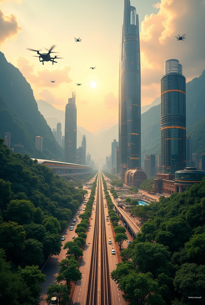 Thailand becomes the empire of mountain and powerful country , It is a high-tech city with good transportation and many tall buildings.