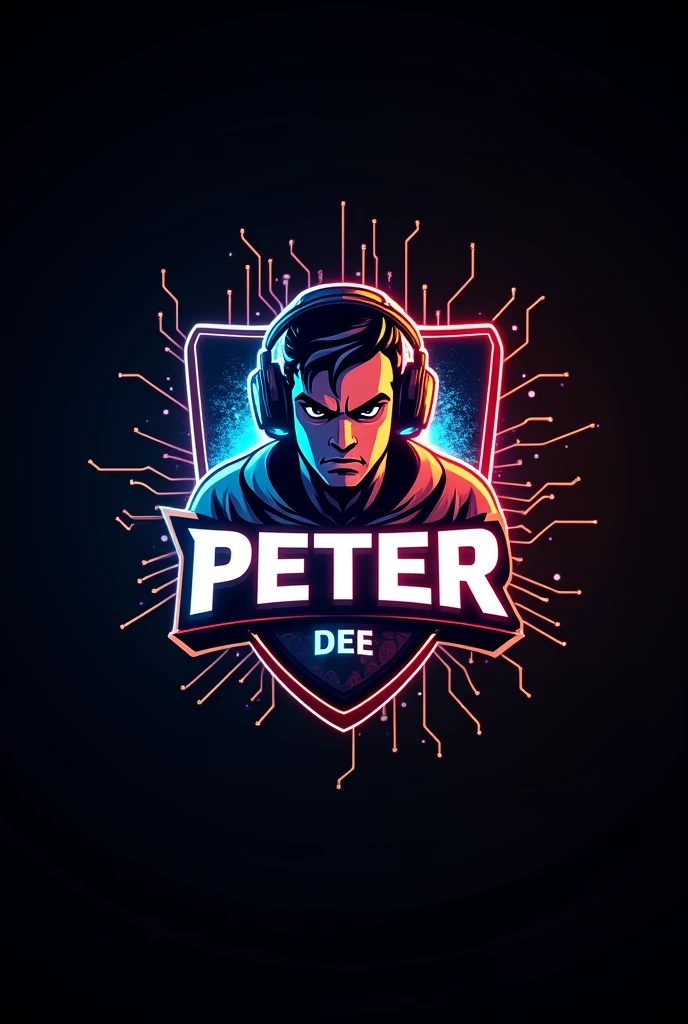 A GAMING LOGO WITH A NAME PETER ON IT