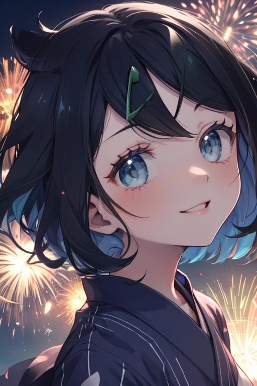 (masterpiece, Highest quality, 8K ultra-high resolution:1.4), Pokemon Riko, (A colorful navy blue yukata, night: 1.4), (Summer festival), turn around, Beautiful Eyes,Flash photography, Backlight, ((Close-up of face:1.4)), (The best smile of my lover:1.4), Open your mouth, Show the yakisoba to the camera, Written boundary depth, Dramatic portrayal, (Colorful fireworks background), Focus of the film, , Emotional composition, Emotional engine full throttle BREAK Young and cute, Slender body, Flat Chest, Highly detailed glossy skin,Sweat, 完璧なPokemon Riko
, Wind, detailed in the Wind, petals dancing in the Wind
BREAK
ultra detailed crystal eyes, Eyes like shining jewels