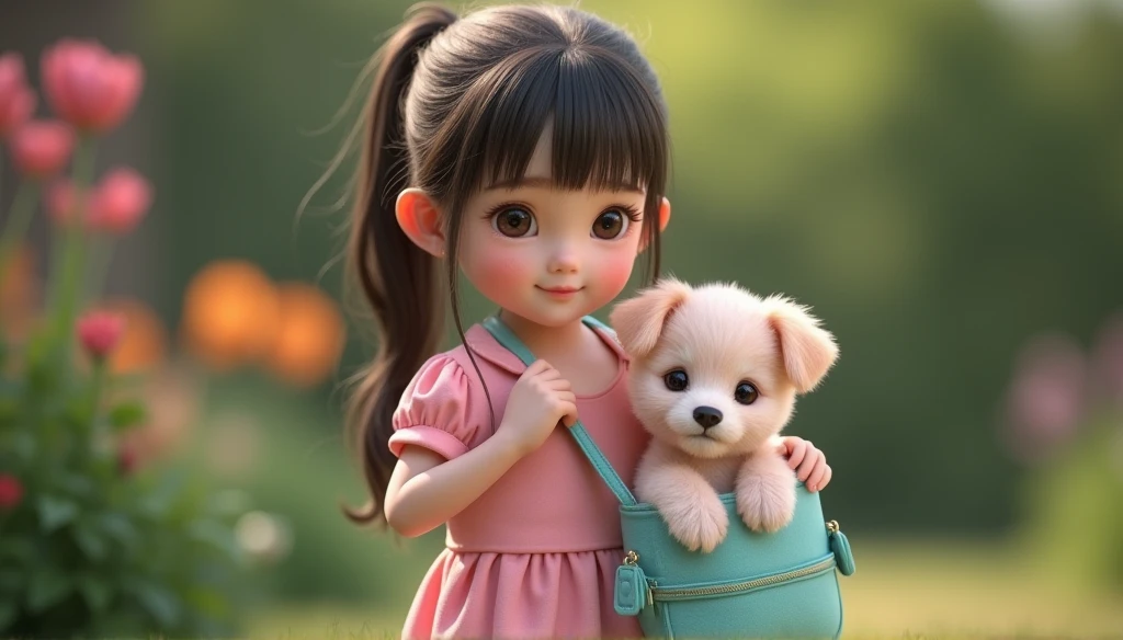 A cute little girl was especially happy playing with the dog