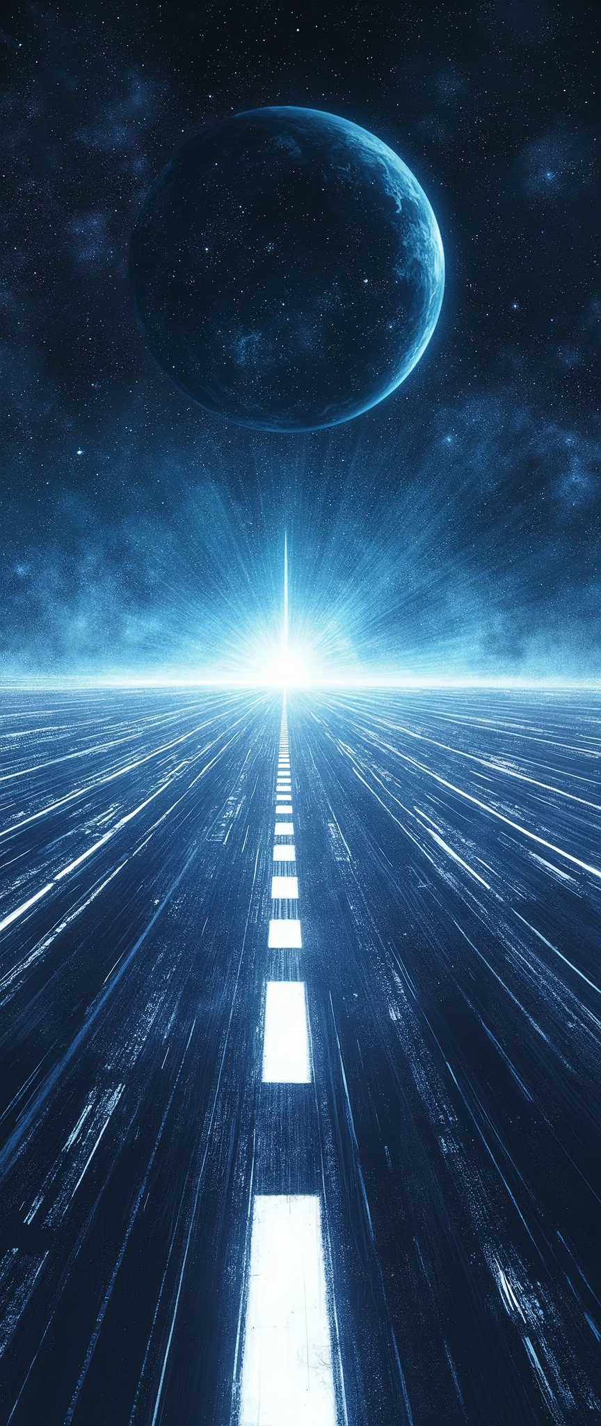 (masterpiece:1.2,Distinguished Quality,Mirror-like,Cinematic Experience),8k,wallpaper,View from the cockpit of a space fighter,(Departing from the cosmic mothership:2.0),(The runway, composed of light, extends from the mothership into space.:2.0),(The runway is marked by a white dotted line.:2.0),(Cockpit drawing:2.0),(dynamic:2.0),(Drawing of a runway and outer space:2.0),