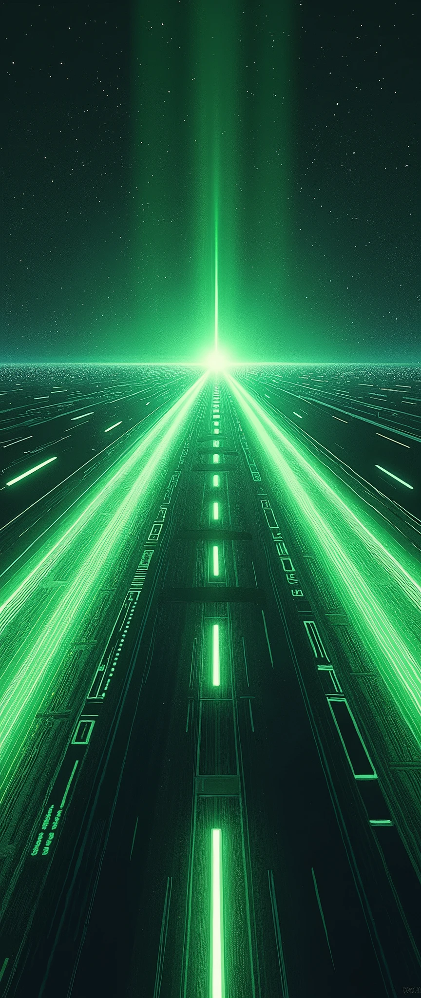 (masterpiece:1.2,Distinguished Quality,Mirror-like,Cinematic Experience),8k,wallpaper,View from the cockpit of a space fighter,(Departing from the cosmic mothership:2.0),(The runway, composed of light, extends from the mothership into space.:2.0),(The runway is marked with a dashed line of green lights.:2.0),(Cockpit drawing:2.0),(dynamic:2.0),(Drawing of a runway and outer space:2.0),