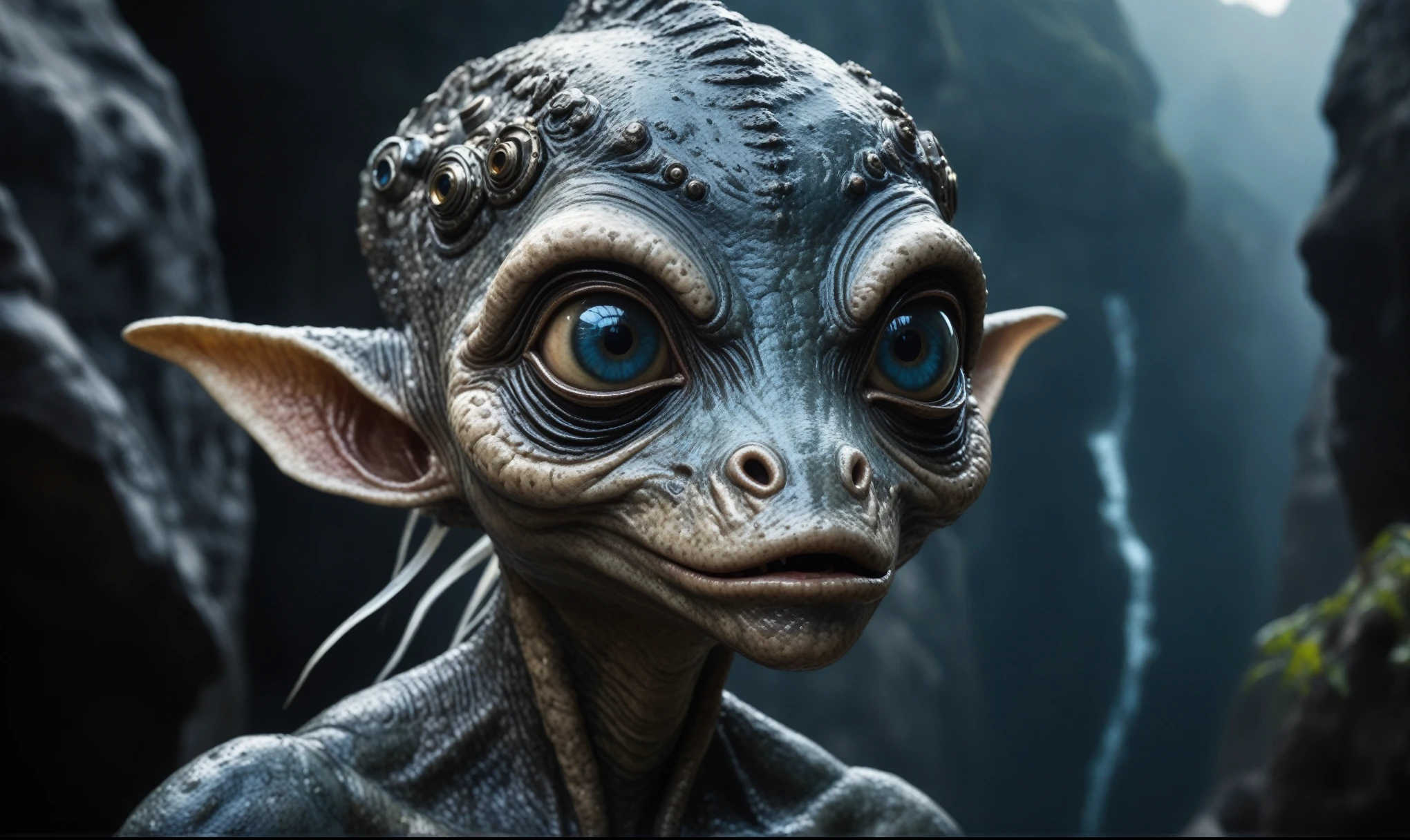 full body shot,beggar deep niobium paladium The Alien Entity,native italian babychild, wants eat,survival in criminal city of future, Technicolor,natural skin textures, hyper realism, hyper detailed,Extremely detailed,High contrast,Masterpiece,Realistic,Ultra Detailed, intricate details,realistic humid leather,extremly intricate,Epic Realistic, cinematic style,irina yermolova,high contrast,hdr,extremely detailed, deep night landscape,masterpiece,intricate details,faded,eyes extremely detailed, high detailed eyes,8k resolution,RAW,retina, Nikon Z9,China,orc,Li River ,Guangxi Zhuang of China,tkt style, pointed ears perfect, Elf,transition between two art styles, Ink painting to photorealism, Double contact, X-ray, Creative, vivid light, masterpiece, fantasy, Abstract, Surrealism, super detailed, high resolution, stop:35;(((creature with a spectral and ghostly appearance)). Her skin is pale, almost translucent,ancient rock paintings of the first people,sharkfish's leather,A Modern flat toon Crazy whit a Big ONE a Only Eye Robot USSR , and helmet Style, tongs in hands, Tv head, pinhead, camouflage , Ambient in a meteorite crater super detailed,