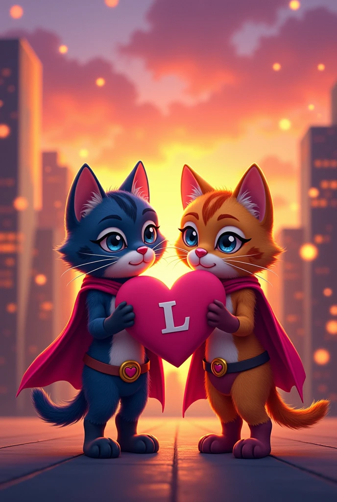 Couple Super héros chaton Avengers RR cartoon
Chatounette d'amouRR 💕 love lettre J lettre L