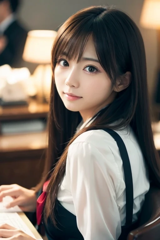 Excellent secretary Japanese beautiful Long Hair, Background blur, Mature Woman