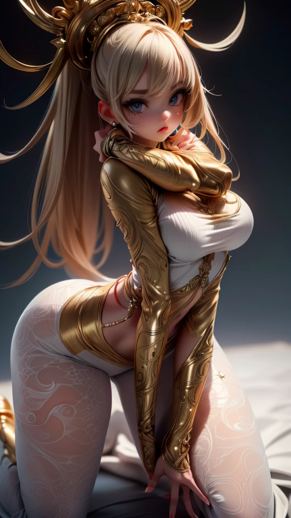 (((Posing on her knees))), (((maximum quality 32k))), (((Realistic 4k hyper detailed face))), (((hyper detailed body))), (((hyper intricate details))), (((hyper intricate clothing))),