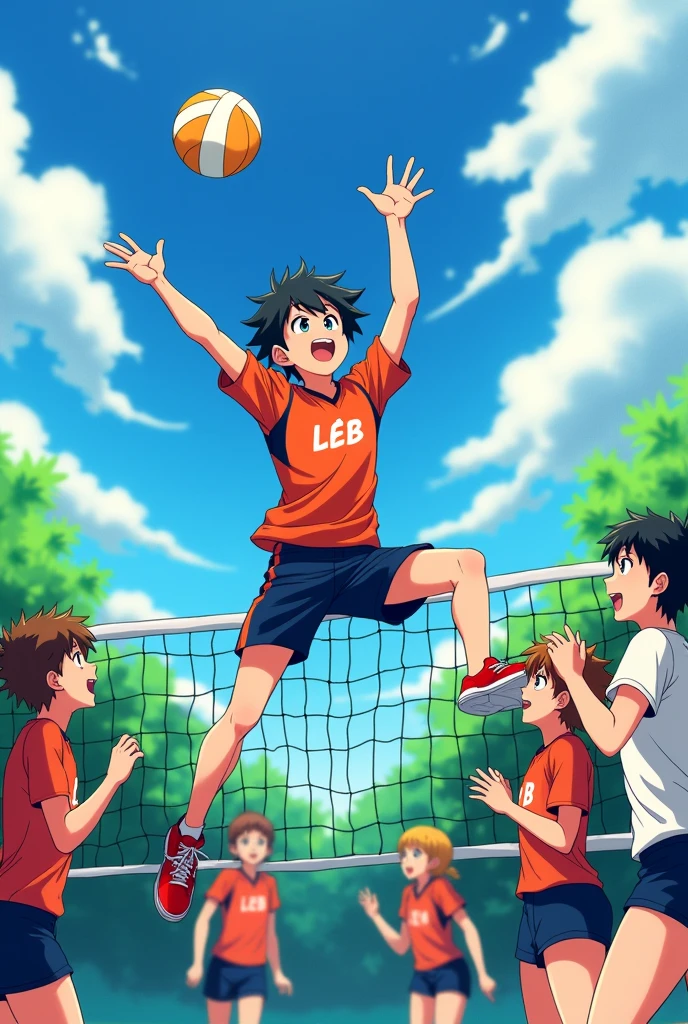 Club activities man
volleyball juvenile
Anime Style