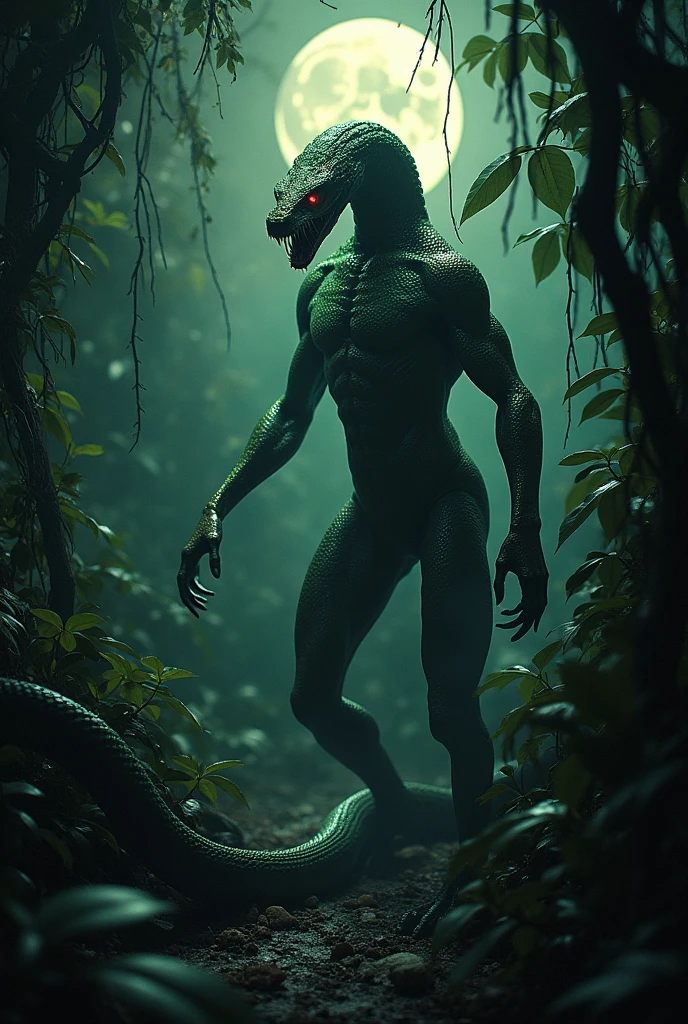 Snake Man with a Scary Face