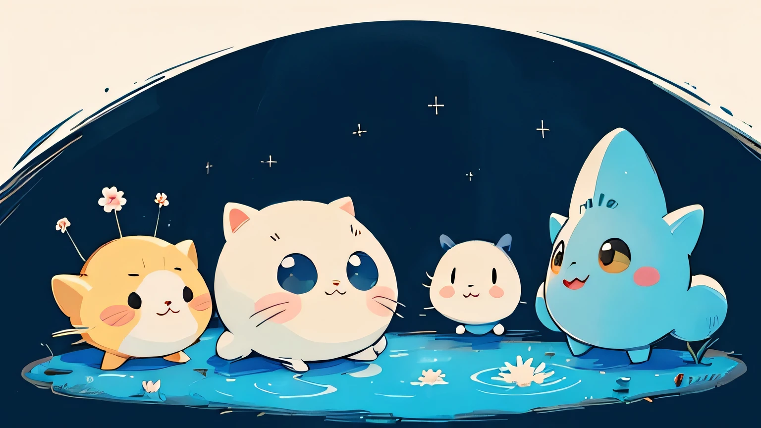 hayao miyazaki style, Kawaii Design, The most beautiful girl of all time、chibi, Cute humanoid alien、Mars exploration、fun