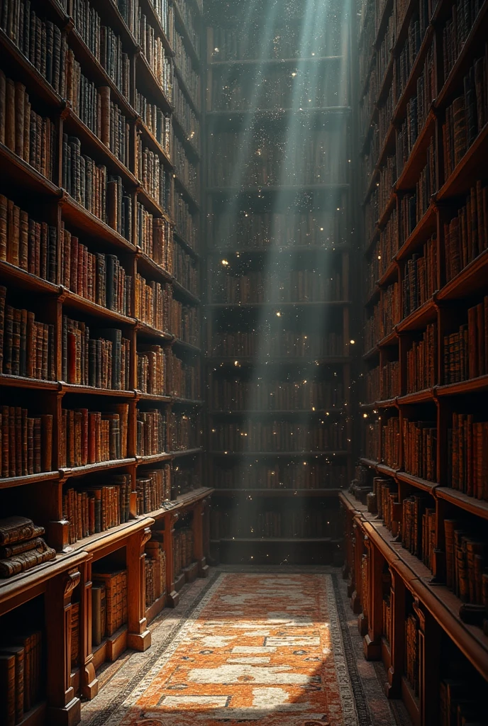 library, mysterious, exciting, lifelike, opposite view, closer view,
books look better