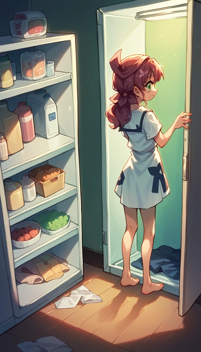 junior high school，Girl，Barefoot，Rope binding，Constraints，SM, refrigerator 