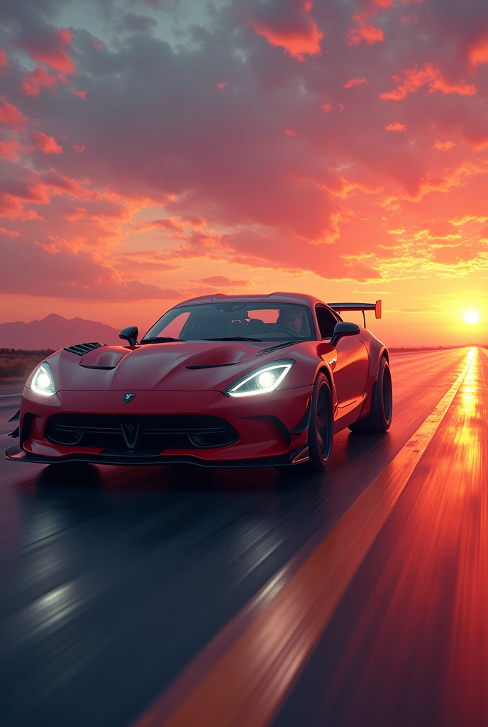 on the road, at two hundred and fifty per hour, I die in a sports car to the rhythm of the best song in the world. Every note is my comfort as the horizon becomes eternal and speed envelops me in freedom and truth. So, between the roar of the engine and the melody, I dissolve in goodbye. Image based on that text