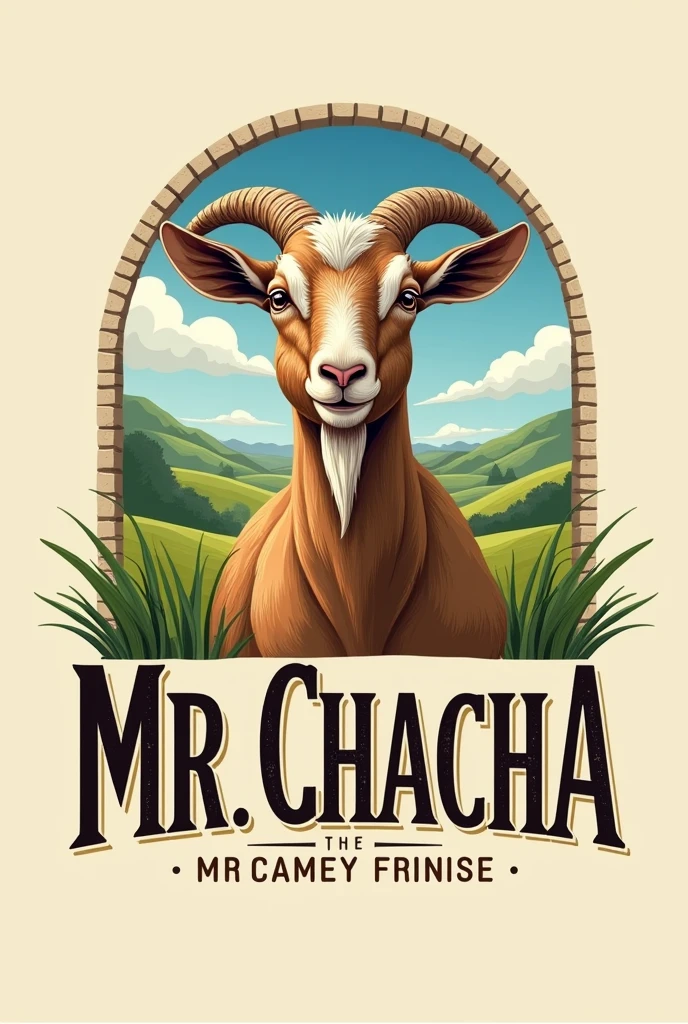 Hey I wanna build a logo for my frnd he has a youtube channel I have one logo for him his channel name is mr.chacha and he uploading content of goats 🐐  so give me logos designed images that look real not a cartoon type