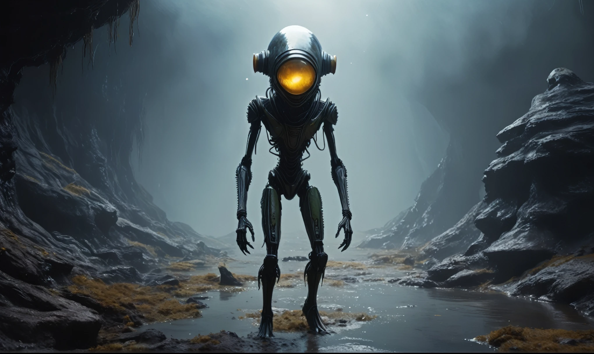 full body length,niobium native africa xenomorph's slaves,once pretty face,eyebrow up,full body shot,ominous landscape,niobium gray atmosphere,photo,photorealism,Masterpiece,hyper natural skin textures, hyper realism,hyper detailed,High contrast,Realism,Ultra Detailed,irina yermolova,close full body shot,32K resolution,Nikon Z9, ,demonic, fog, smoke, audience, mist, featuring ultra-realistic and hyper-realistic elements,
Marta Bevacqua, Ellen Jewett, Kawacy, Katsuya Terada, Carne Griffiths,concert lighting, bokeh, luminal space that feels
both bright and surreal. Includes liquid fluid elements for added depth and movement. Rendered in an unreal
engine and post-processed to achieve . Evokes a sense of dreamy, ethereal
and mystical mood,horror pixar movie still,thriller disney movie ,pixar render, animated,fish eyes, A Modern flat toon Crazy whit a Big ONE a Only Eye Robot USSR , and helmet Style, pinhead, camouflage Rusty, Ambient in a meteorite crater super detailed