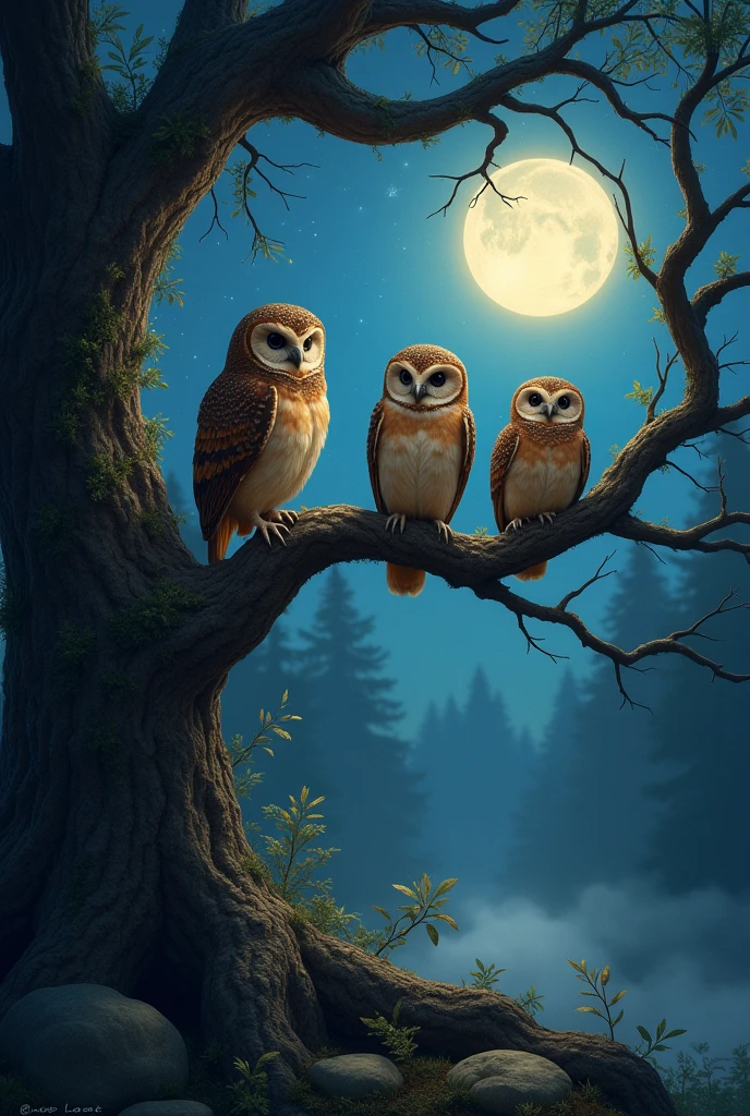 Owls hoot softly in the night,