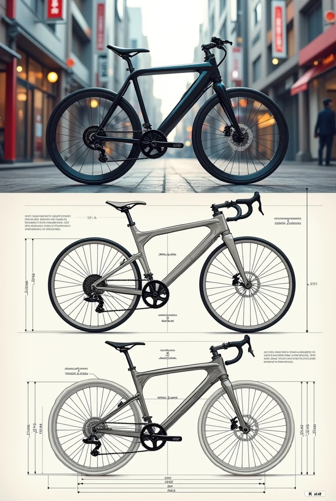 creating a new bicycle model that is unlike any other brand.,  With Tokyo bike brand at the forefront, Images must be in blueprint form