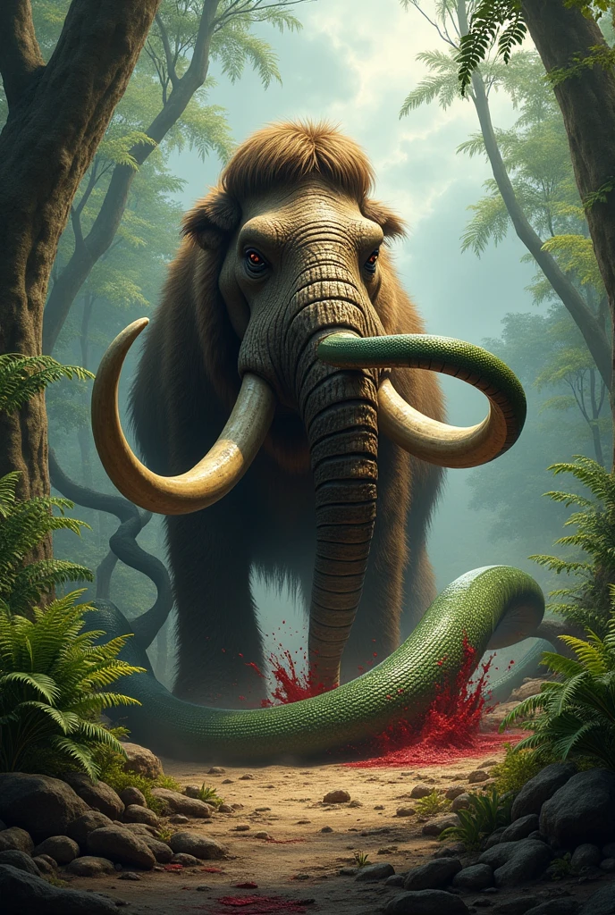 Mammoth defeat Saltwater Crocodile lost first and dead realistic